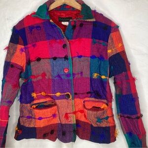 Estefanie’s vintage colorblock jacket